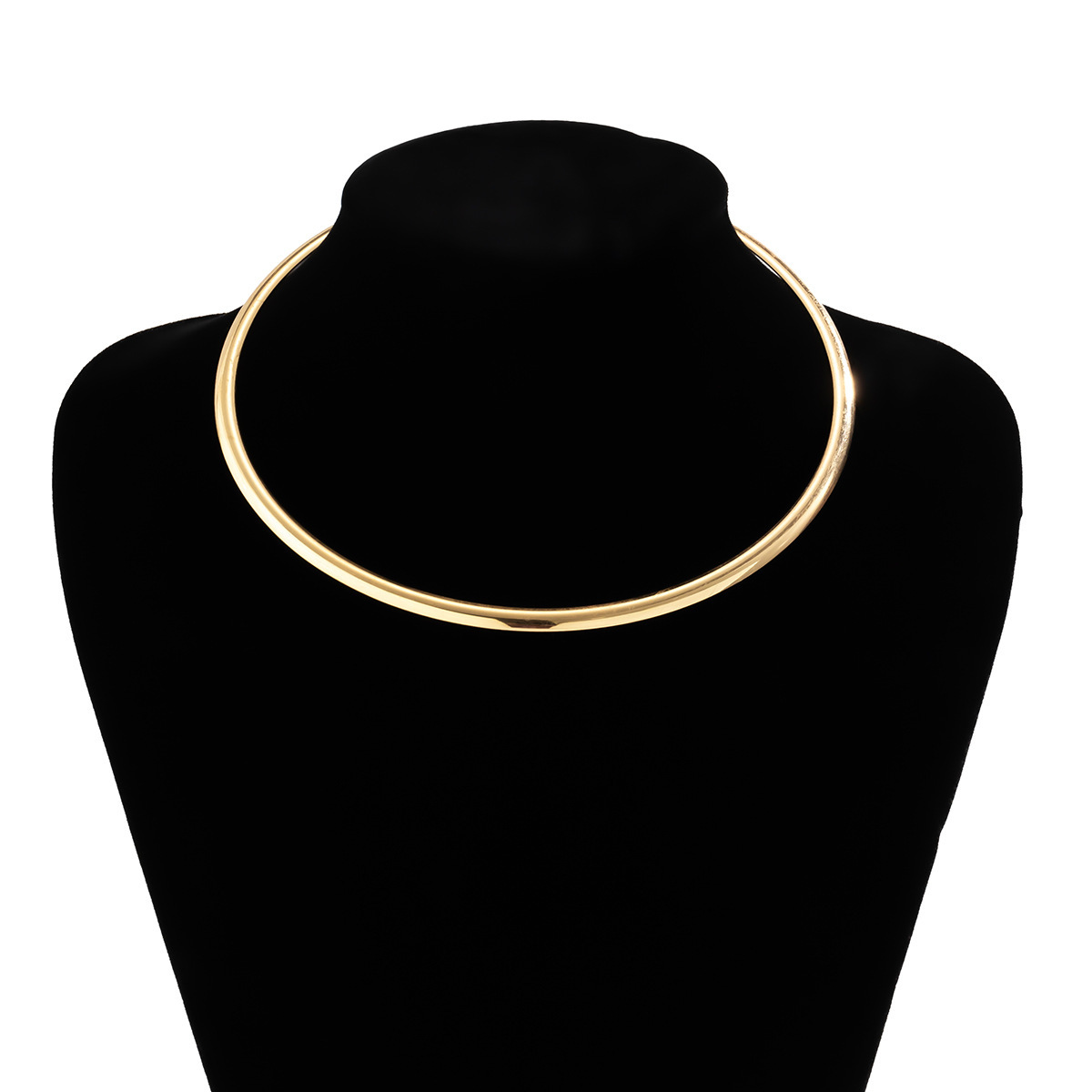 Ingemark Vintage Iron Metal Torques Choker Necklace for Women Goth Gold Color Smooth Adjustable Chain Fashion Jewelry Steampunk