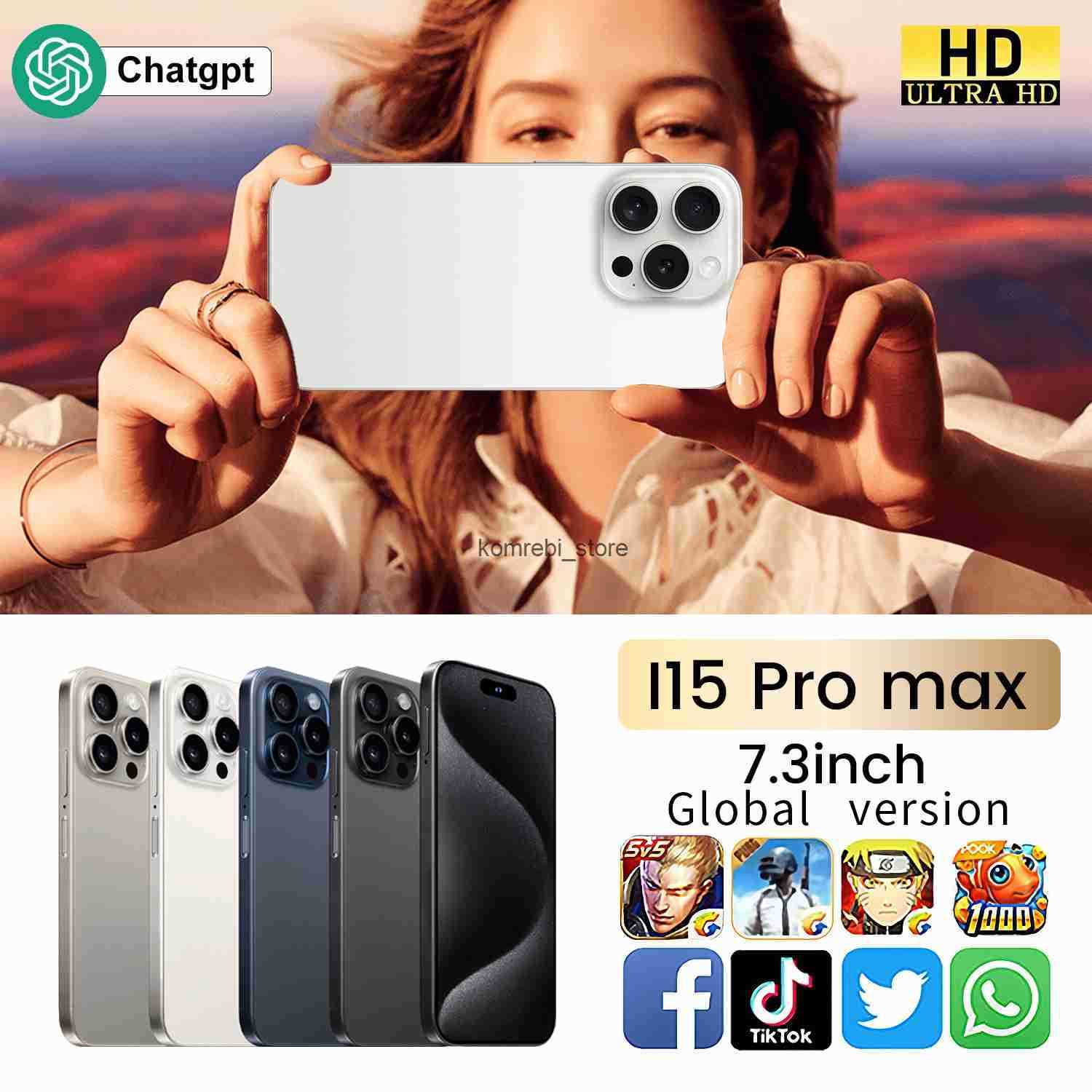 I15 PRO MAX phone 6+128GB 7.3-inch 8-core high-end side fingerprint OTG Q250515