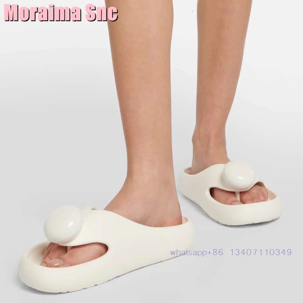 Foam Pebble Thong Sandals Round Open Toe Flip Flops Thick Bottom Sexy Fashion Women's Summer Beach Slides Outdoor Casual 2024