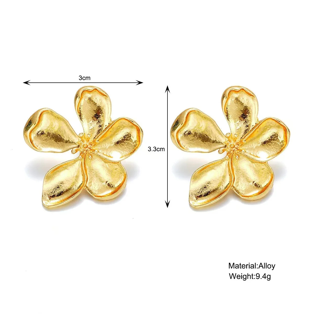 With Exaggerated Metallic Texture And Light Three-Dimensional Flower Earrings From Europe And America Suitable For Daily 250515