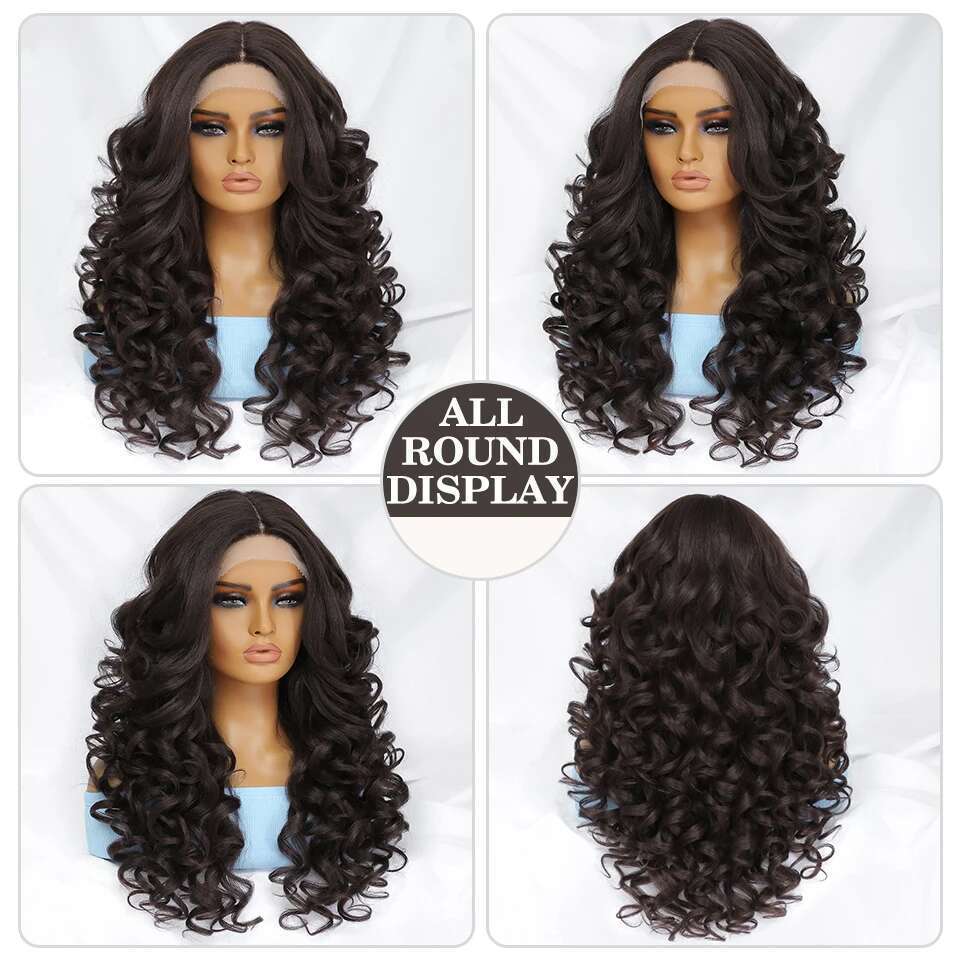 Black Brown Curly Synthetic Front Wigs For Women Blonde Orange Female Lace Wig 13X4.5X1 Cosplay Hair Daily Use