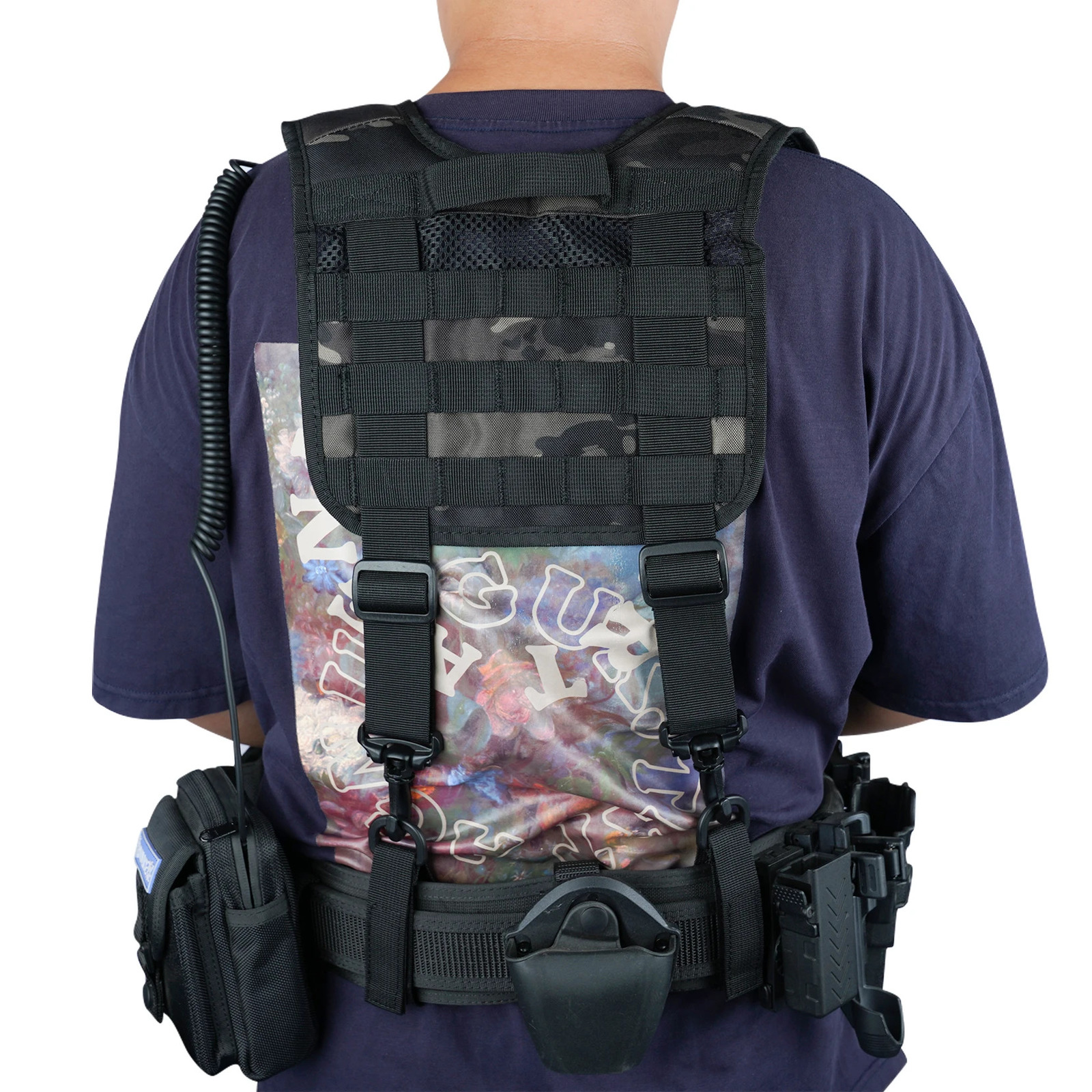 Tactical Suspenders for Duty Belt Harness Law Enforcement with Adjustable Strap and 4 Tool Belt Loops 250515