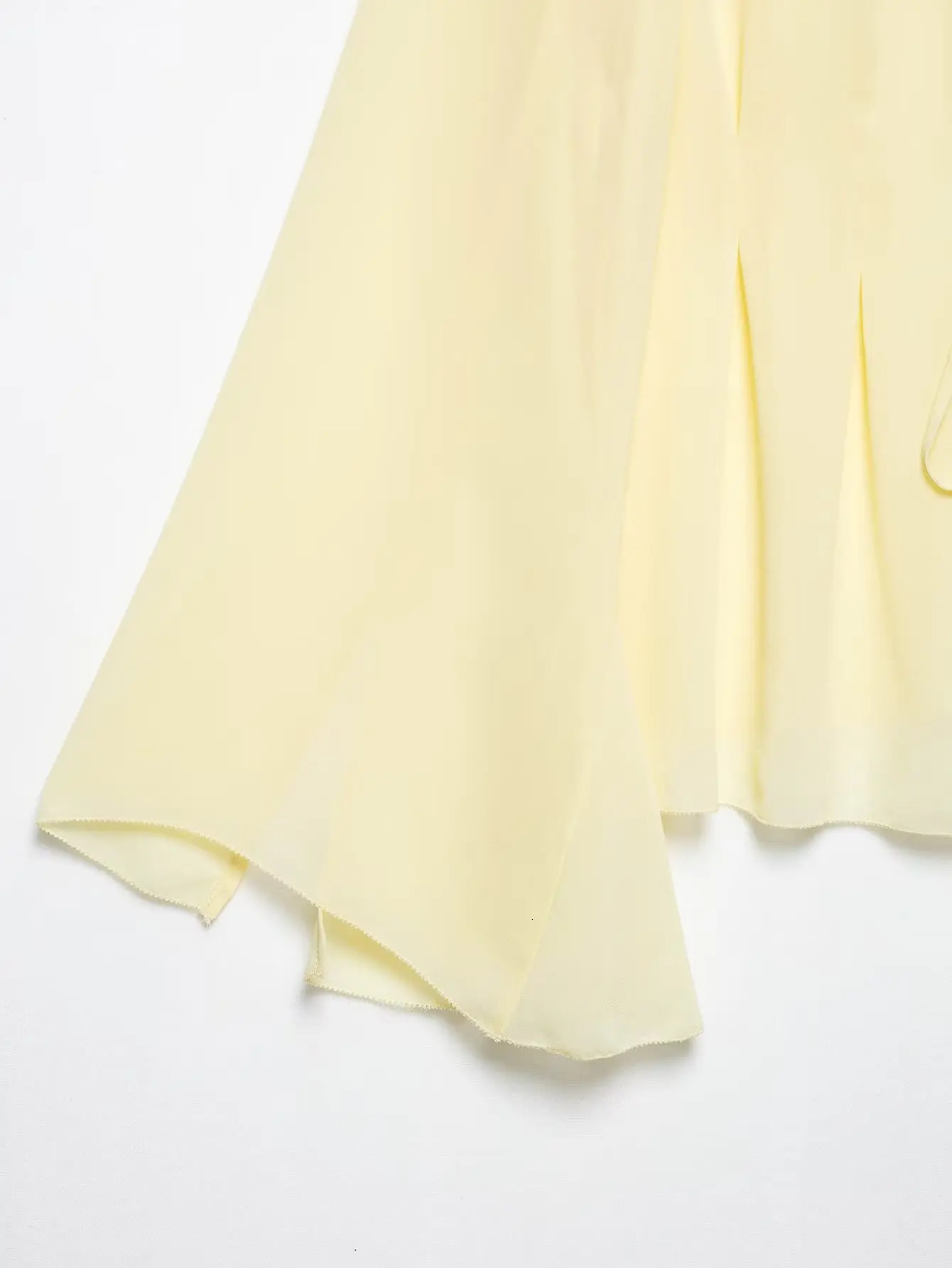 Zevity Women Sweet Solid V Neck Lace Bandage n Chiffon Smock Blouse Female Flare Sleeve Shirt Blouses Chic Tops LS9171 250515