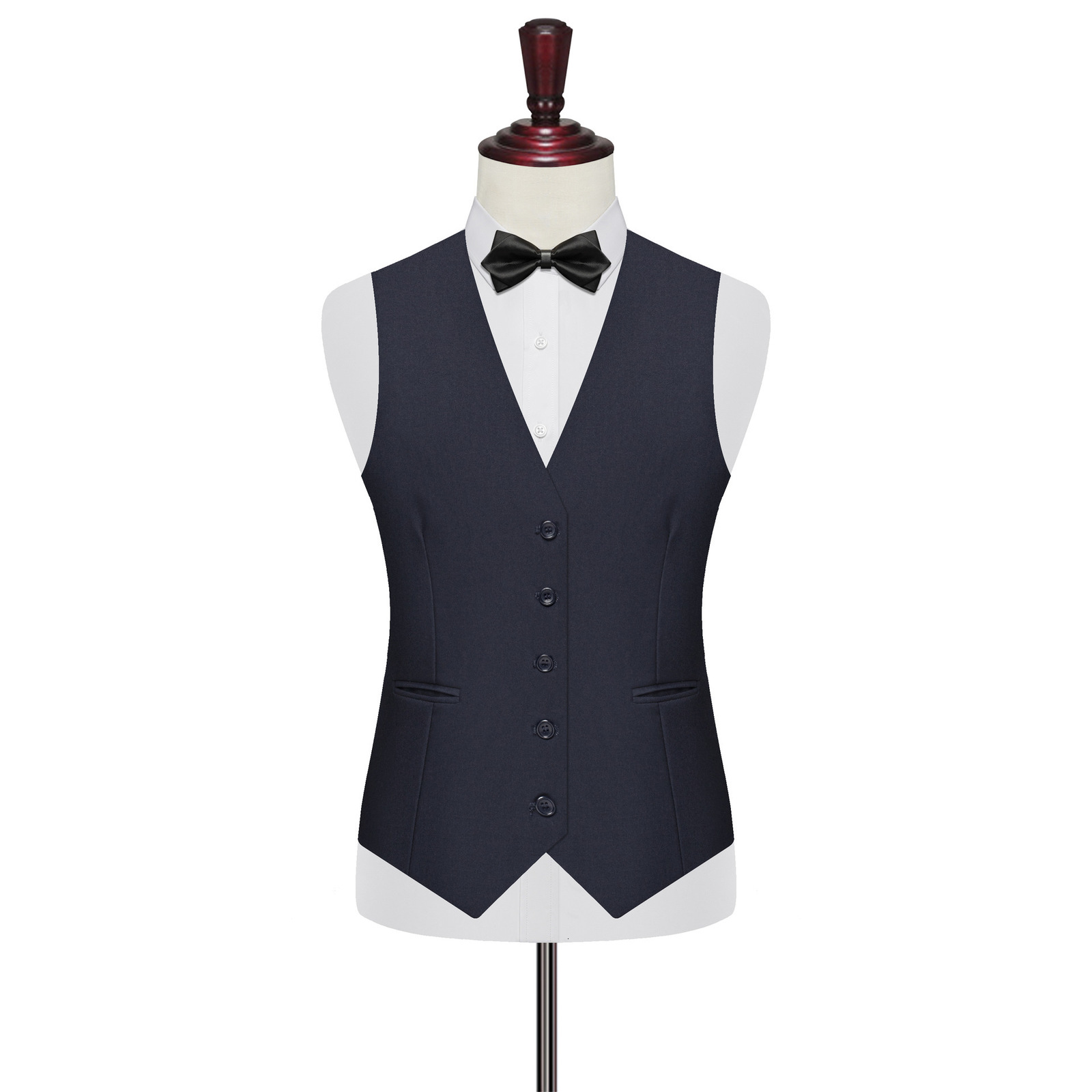 Black Men Vest for Wedding Groom One Piece Slim Fit Suit Waistcoat Solid Color Male Fashion Coat 240615