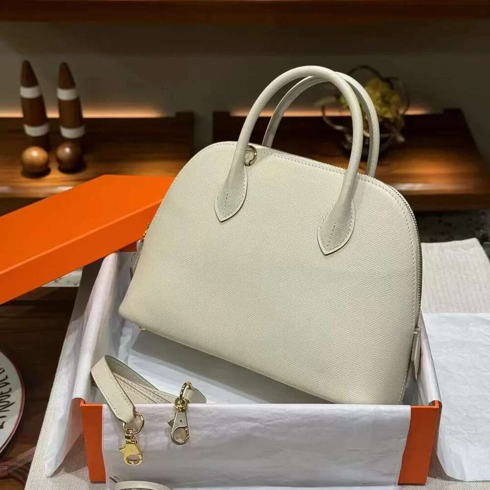 New Genuine Shell Handbag Original EPSOM Palm Pattern Cow Leather Single Shoulder Crossbody Women's Bag Vintage Sty
