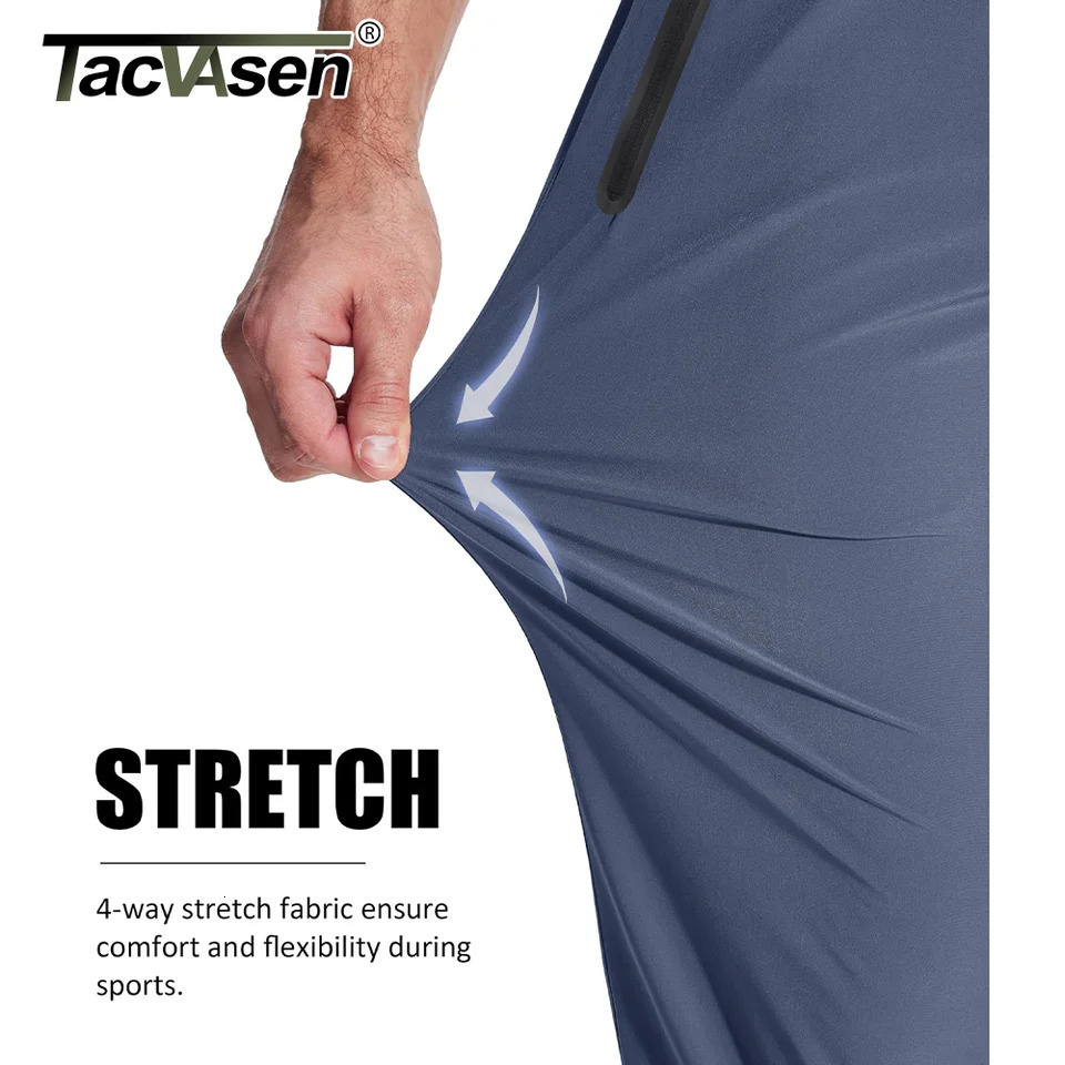 TACVASEN Summer Quick Dry Joggers Hiking Pants Mens Lightweight Casual Running Drawstring Fitness Sports Gym Sweatpants 250515