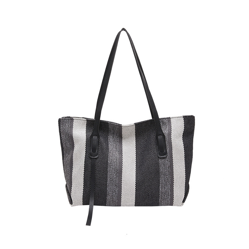 Free Delivery Designer Bag Large Capacity For Women 2025 Trendy And Fashionable One Shoulder Underarm Tote Women's Spring/summer Western Stripe B