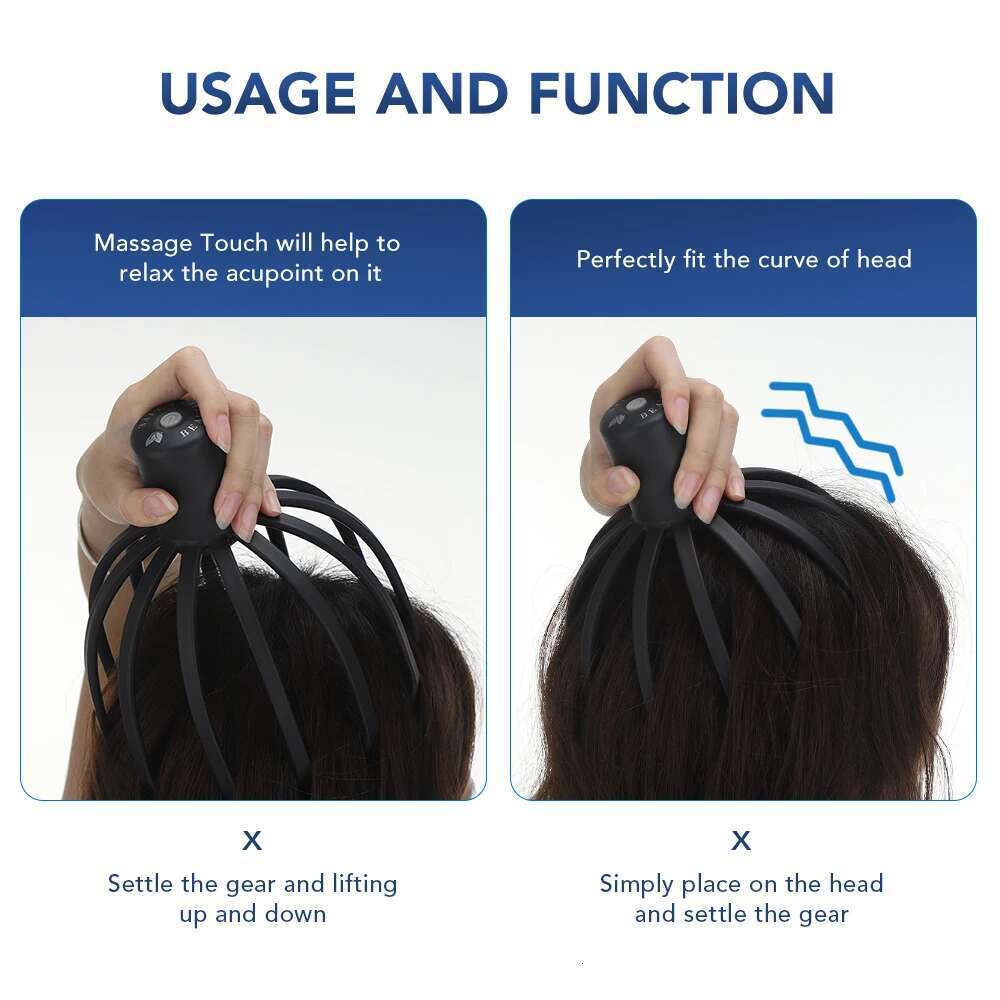 Electric Octopus Claw Scalp Scratcher Massage hine Head Relief Stress Fatigue Vibration Massager Health Care
