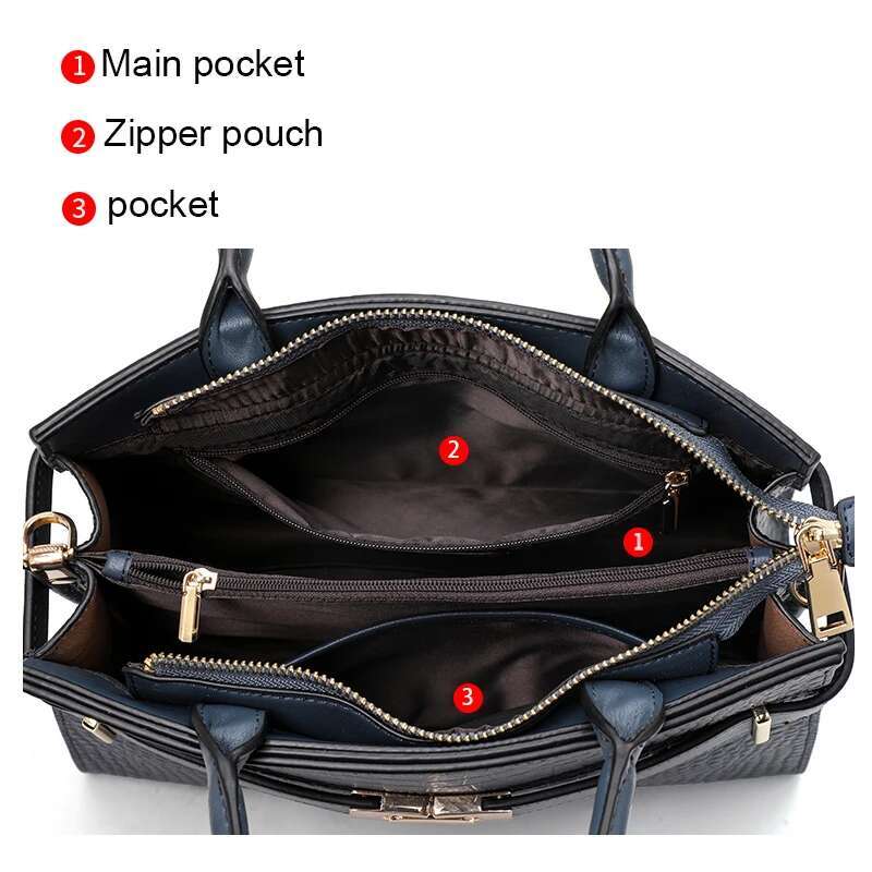 Aidrani Genuine Cowhide Handheld Tote Crocodile Pattern Banquet 2025 Large Capacity Detachable Strap Shoulder Bag