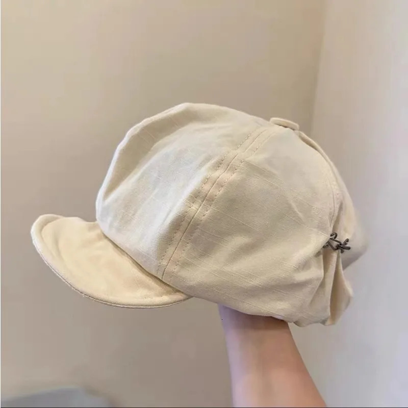 Harajuku Retro Style Oversized Berets Caps for Women in Spring Summer Fashion Versatile Casual Short-brimmed sboy Hats 250514