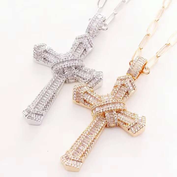 Hip Hop Dia Wholesale Jewelry CZ Cross Pendant for WOMEN Pendent Necklace Men