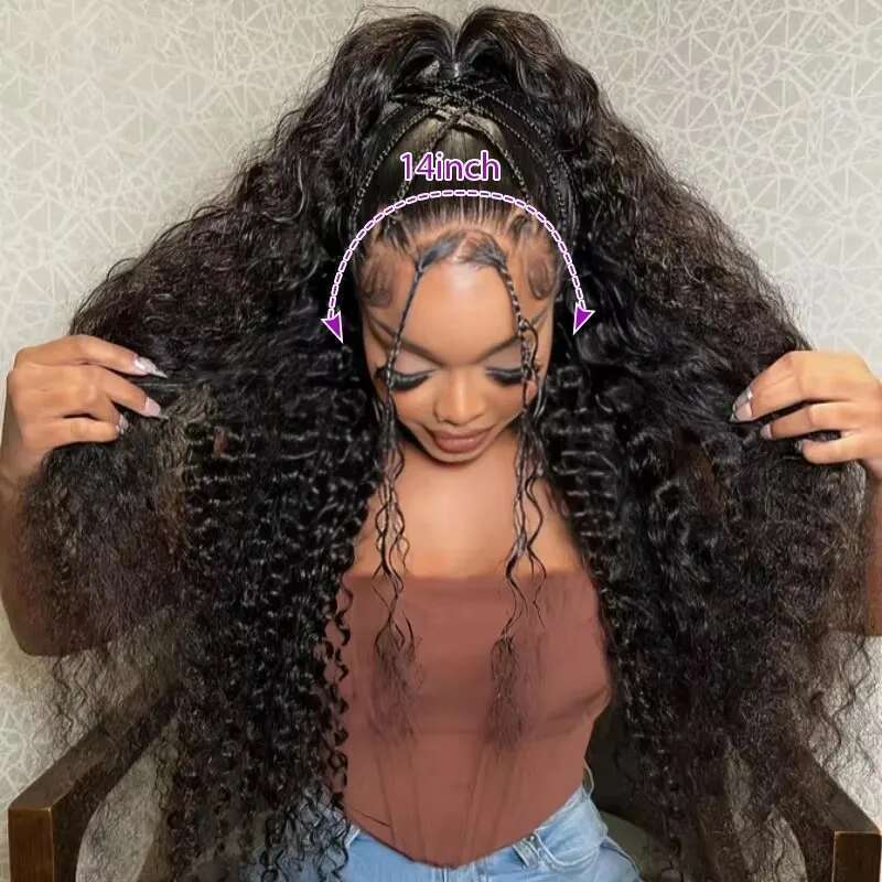30 Inch 13x6 HD Transparent Deep Wave Frontal 200 Density 13x4 Lace Front Wig Human Hair Brazilian Raw hair Loose Curly Wigs