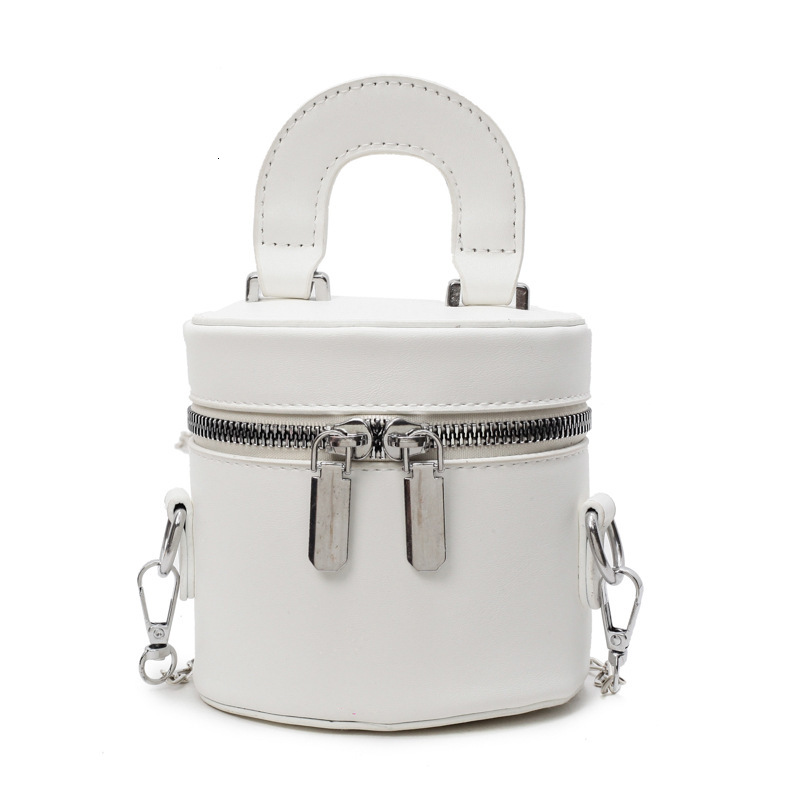 Korean Luxury Bag Version Double Zipper Fashionable Cylindrical Mini Chain Shoulder Crossbody New Free Delivery Designer Bag Women's Bag Simple A