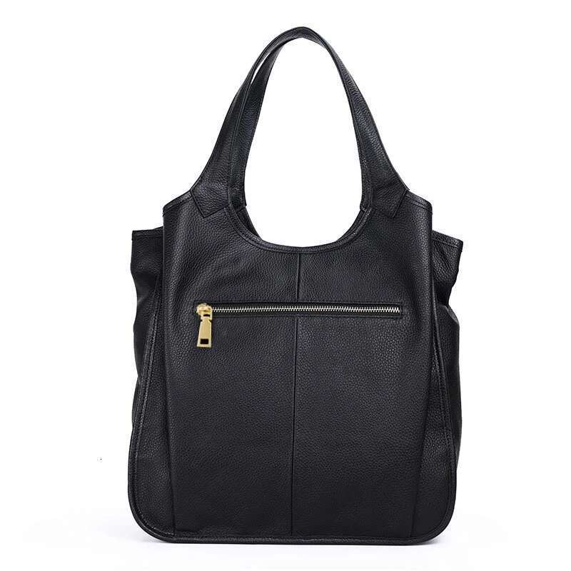 Aidrani New Minimalist Women's Tote With Large Capacity And Solid Color Design Soft Cowhide Single Shoulder Underarm Bag