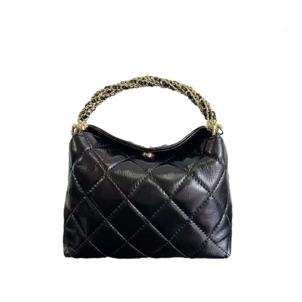 Trendy Women's Argyll Chain Hobo Crossbody Soft Vintage Bucket With Handle For Ladies Single Shoulder Bag