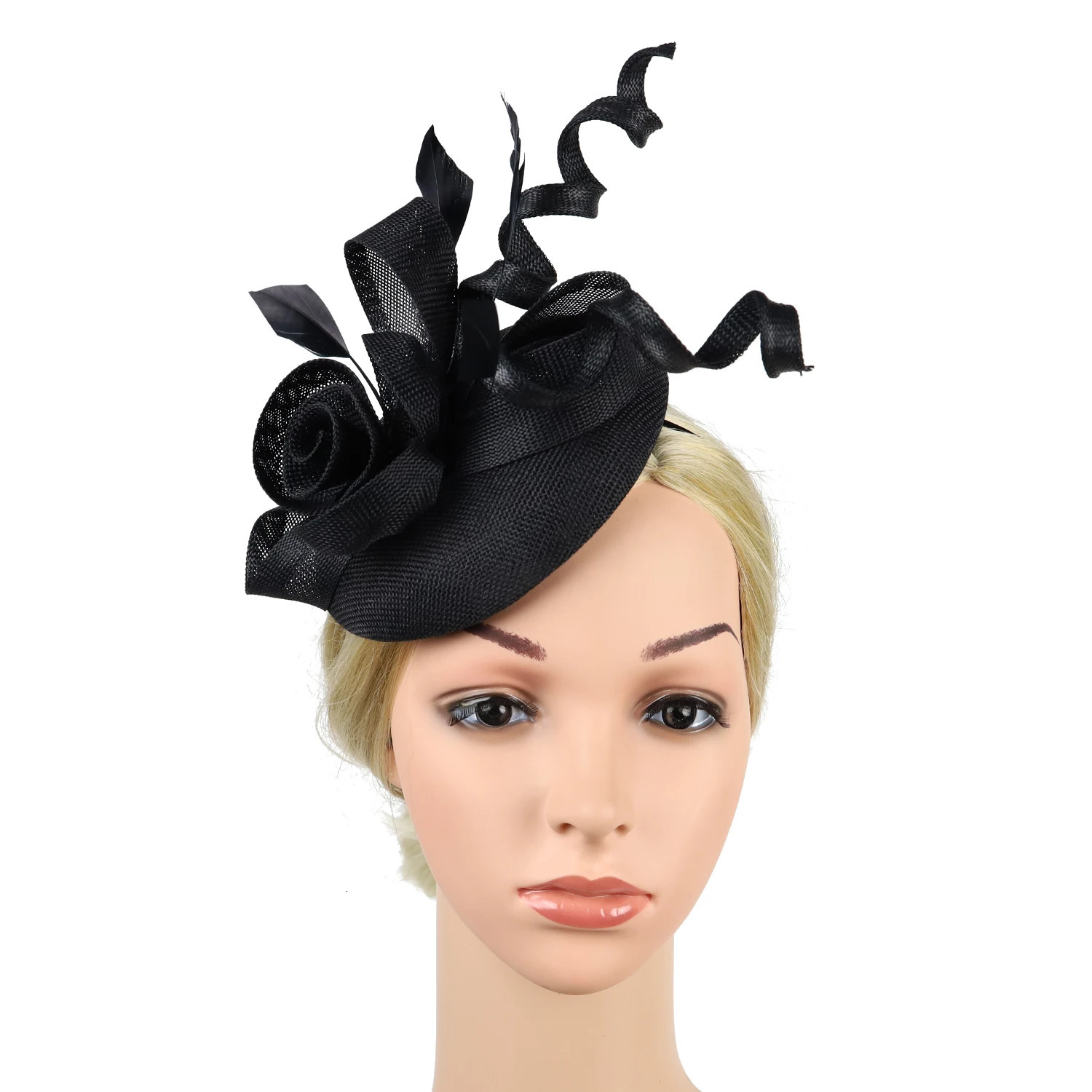 Sinamay Lady Flower Fascinator HatHeadband with ClipsPillbox Hat Cocktail Tea Party Headwear for Women 250514