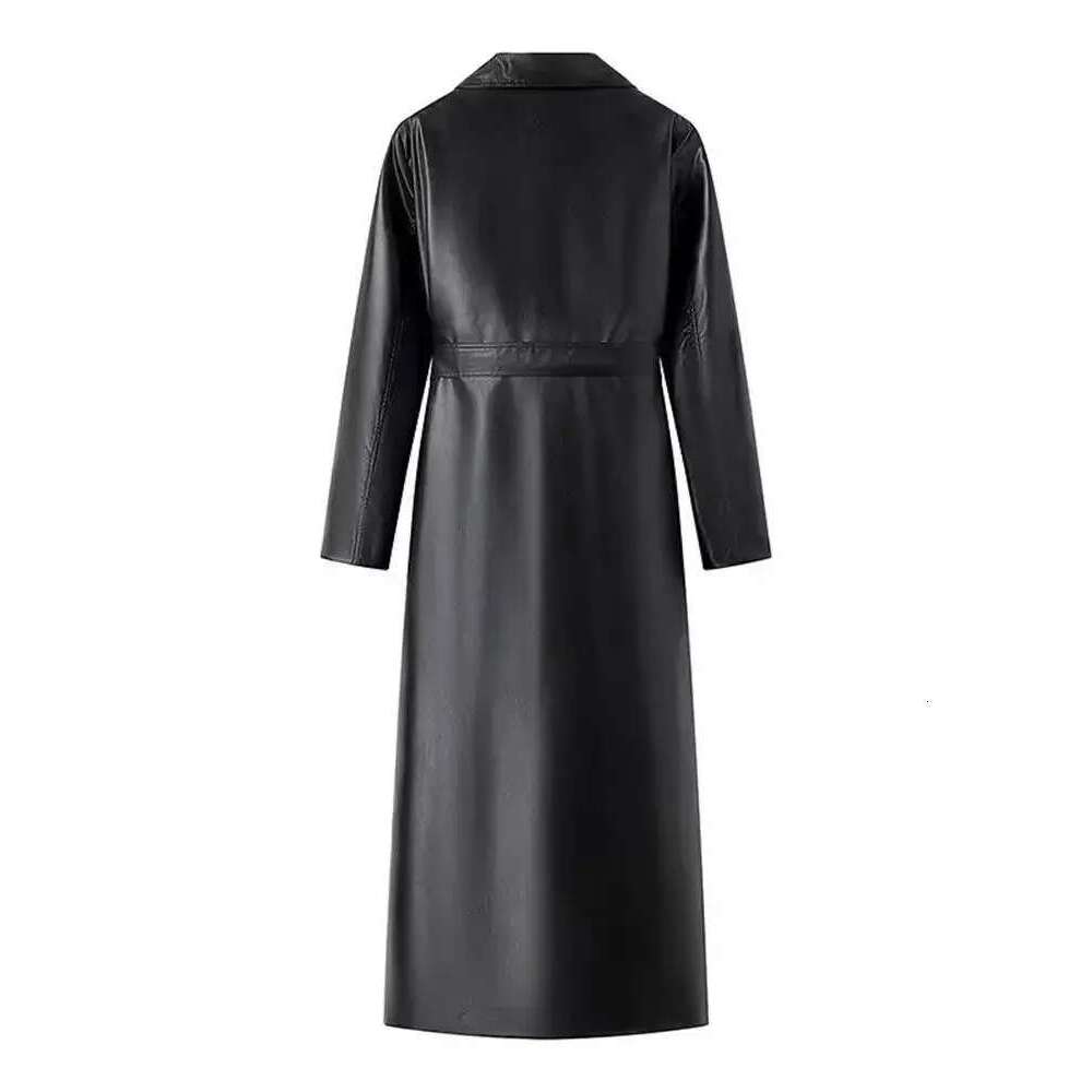 Longer Pu Leather Jacekts Outerwear Female Fashion Jackets With Belt Wy2262