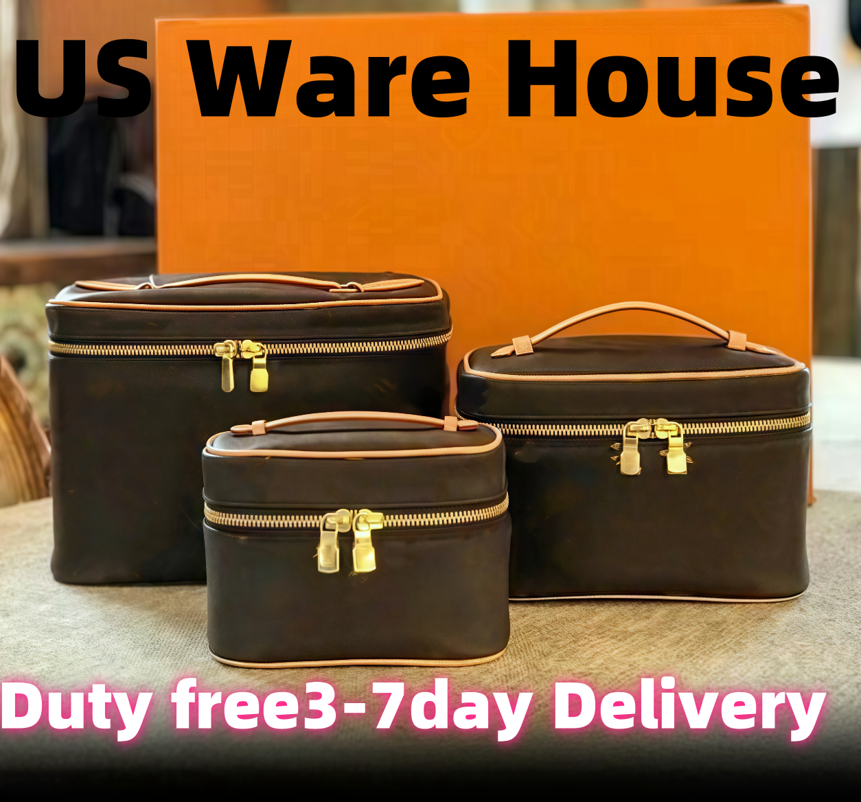 Women Designer Bag Luxury Cosmetic Female Portable Pouch With make up Shoulder Strap Brown Leather Crossbody Bags Beauty Box Purse purses wallet tote makeup handbag