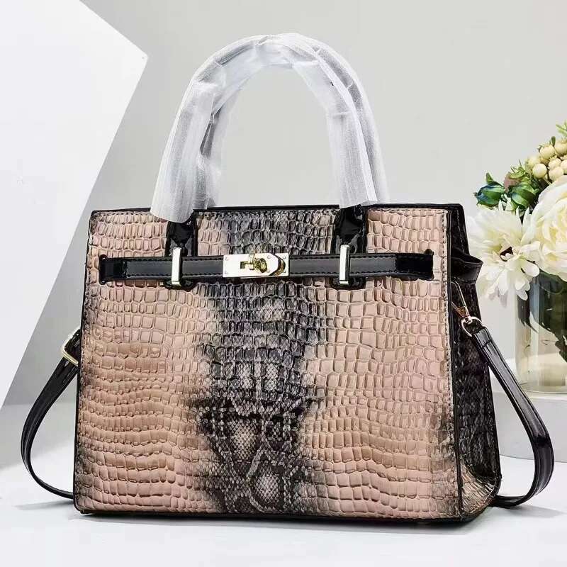 New Snake Patterned Handbag, Personalized And Fashionable Shoulder Bag, Large Capacity Diagonal Cross Bag