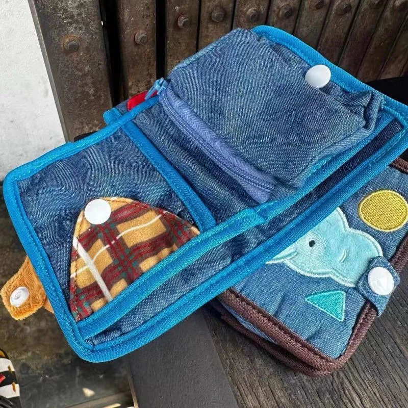 Cute Canvas Wallet Short Zipper Compact Folding Denim Corduroy Card Bag Handbag Embroidered High Beauty 250514