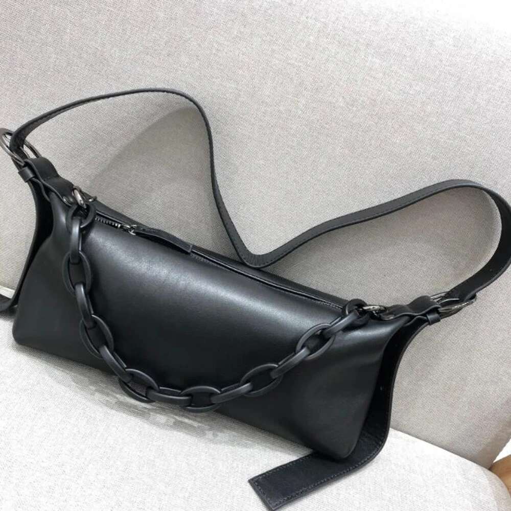 Ladies Fashion Cow Skin Handbag Genuine Leather Purse Brand Cowhide Messenger Bag with Chain