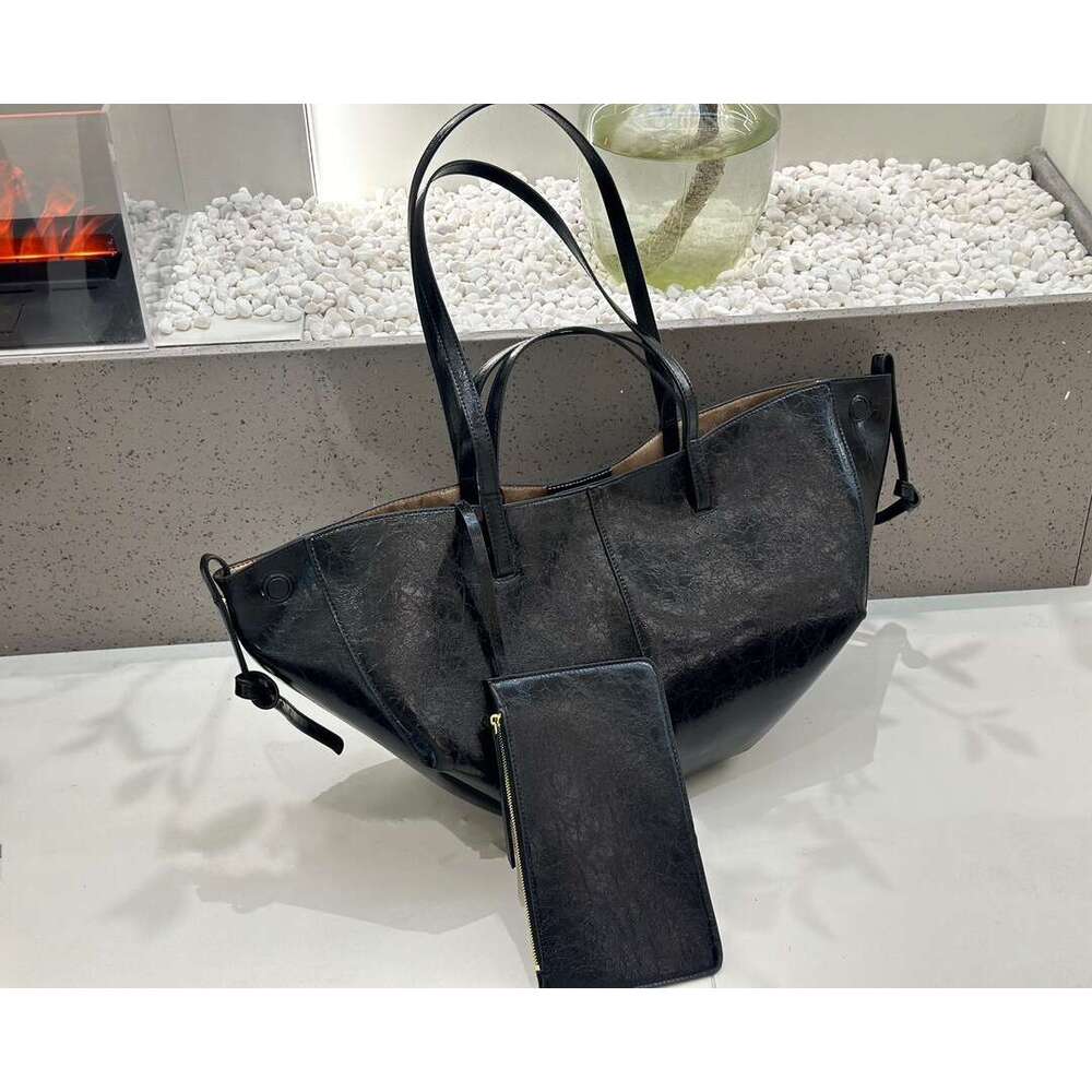 Women's Bags Designer New Frosted Leather Wing Boat Tote Bag, Large Capacity