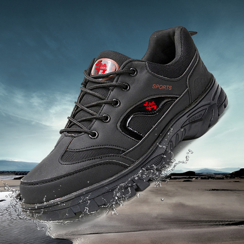 Large autumn mesh breathable running sports and leisure lightweight thick soled outdoor hiking men's shoes