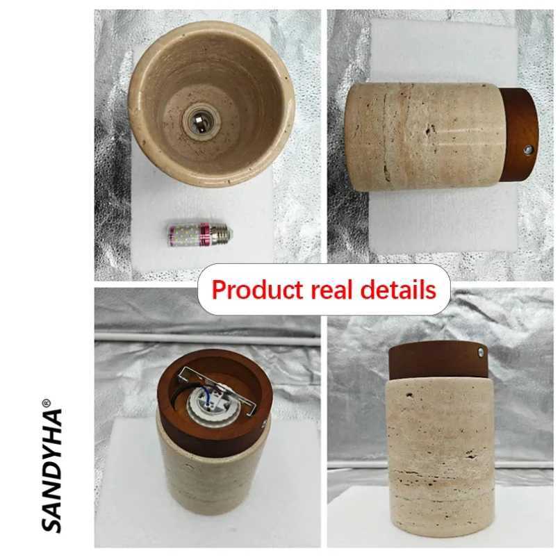 Wood Yellow Travertine Ceiling Mounted Lamp Hallway Aisel Stone Decoration Light Fixtures Corridor Home Indoor Outdoor Modern Z250515