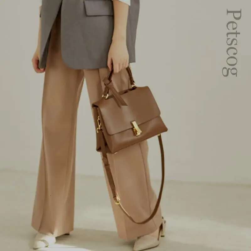 Designer Shoulder Bags Women 2023 Genuine Leather Flap Square Top-Handle Tote Bag Fashion Trend Female Handbags