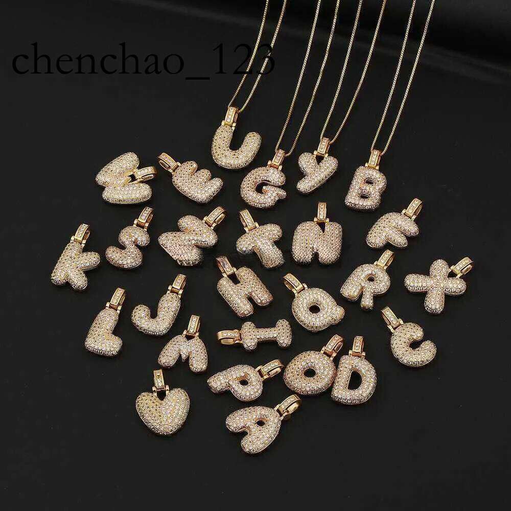 Pendant Necklaces BALLOON LETTER INITIAL PENDANT- Alix Earle Gold Plated Cubic Zirconia Bubble Letter Necklace Bridesmaid Gifts Initial J230725