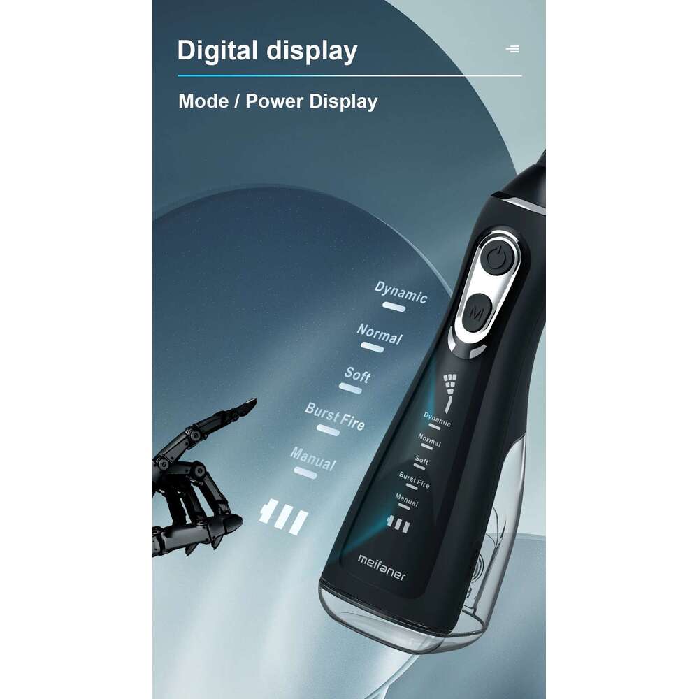 Oral Irrigator 40-140PSI Tooth Scaler 5 Speed Flosser Rechargeable Dental Water Jet 300ML IPX6 Waterproof Teeth Cleaner