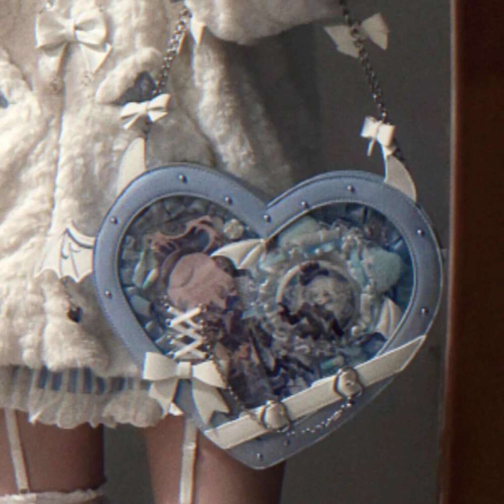 Original Lolita Dark Girl Bow Chain Love Small Pain Bag Large Capacity Y2k Subculture Jk Uniform Shoulder Messenger Bags