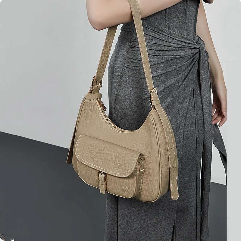 High Quality Designer Bags Natural Cow Genuine Leather Underarm Shoulder Bags For Women 2025 Designer Crossbody Purses Hobo Ladies Handbags Luxury Bag