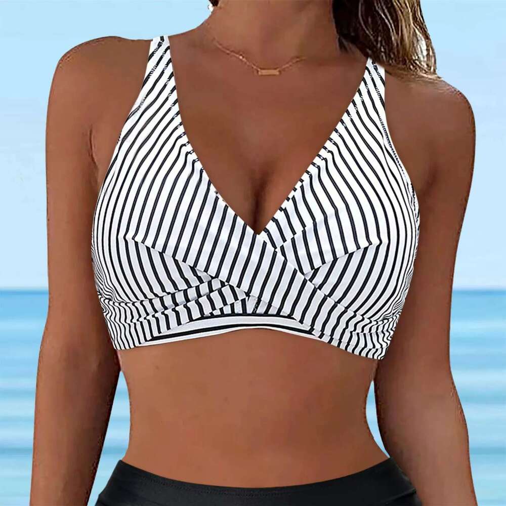 Leopard for Women Ladeis Lace Swimwear Tops Full Coverage Push Up Crop Bikini Bra 2024 Fashion New Bathing Suits