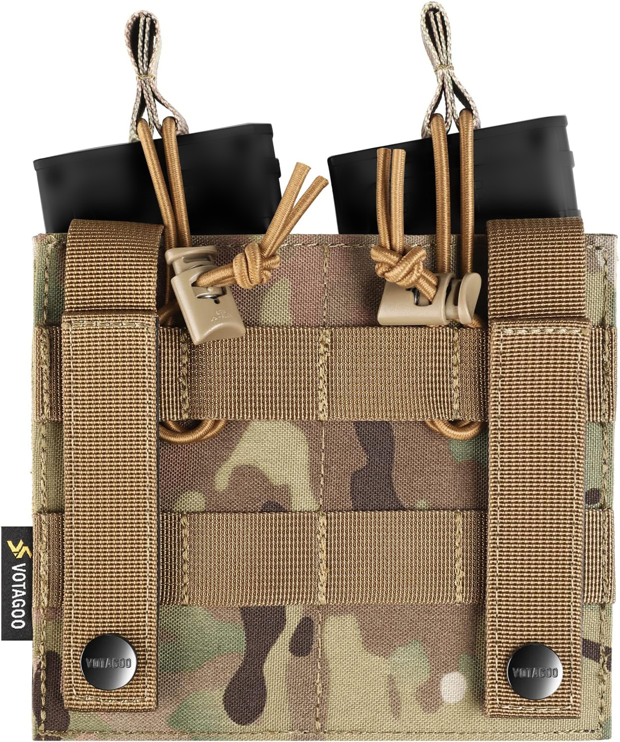 VOTAGOO Molle Mag Pouch 5.56mm 9mm Open-Top Magazine Pouch Single/Double/Triple Elastic Magazine Pouch Combo for Pistol and Rifle