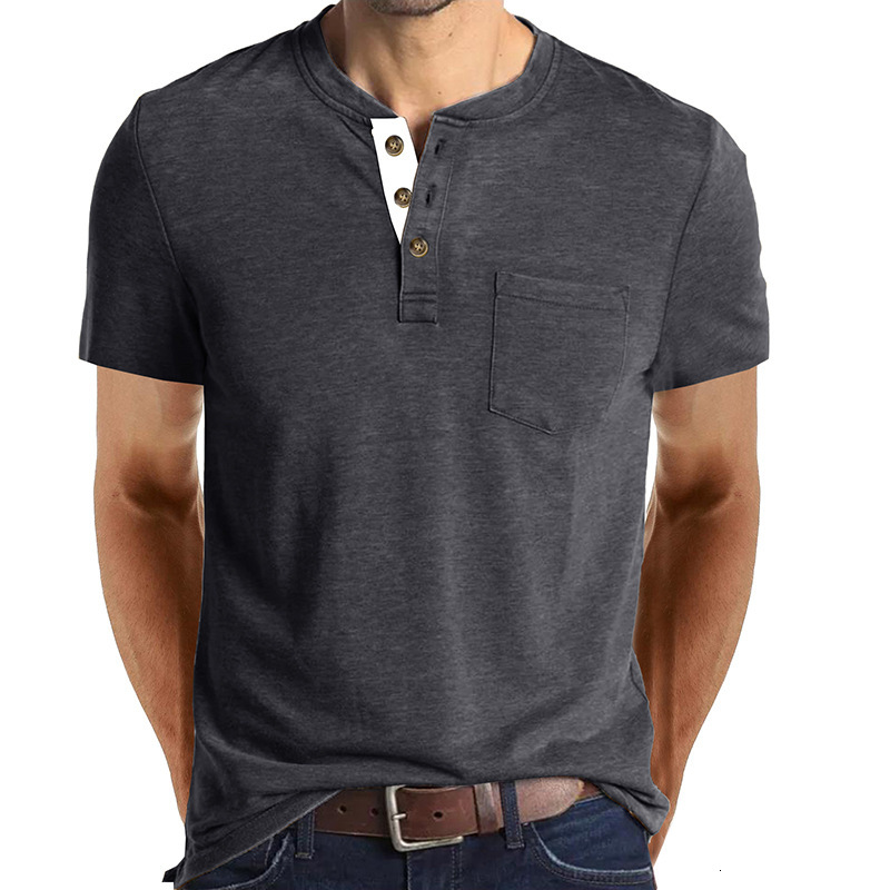 2025 Summer Short Sleeved Men's Henry T-shirt Clothing Round Neck Top Designer Clothes