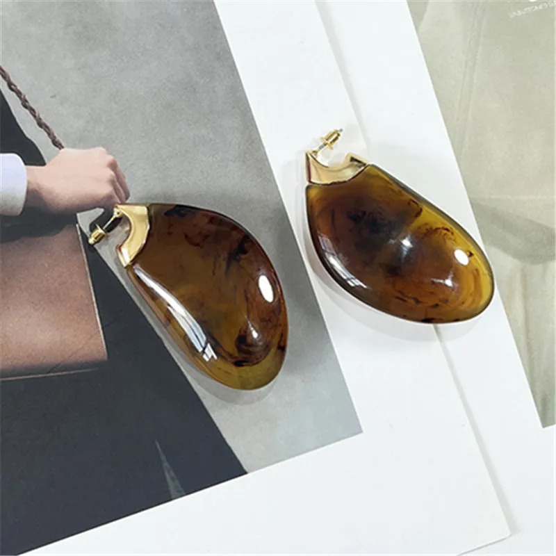 XIALUOKE Chunky Jewelry Geometric Resin Earrings For Women European American Style Personalized Earring Accessories 250515
