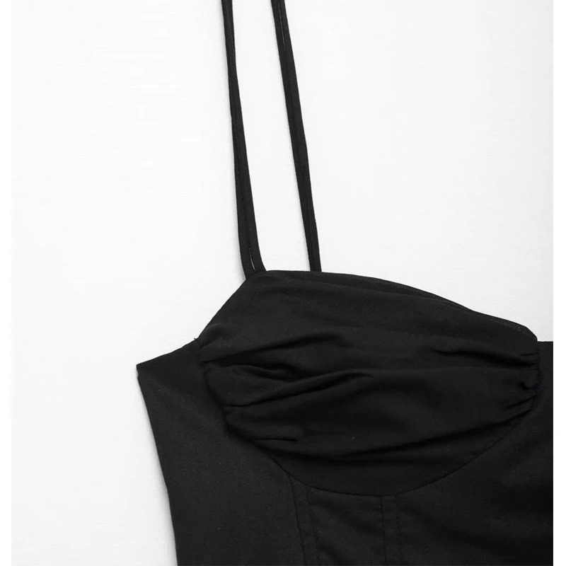TRAF Black Corset Crop Top Woman Summer Camisole Backless Women Sleeveless Bustier Tops Sexy Beach for 250515