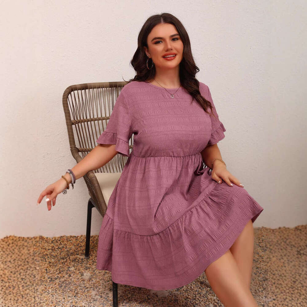 Plus Size Tender June Skirt Dresses for Woman Party Promdress Women Dress June Summer Dresses Black Dress Womens Loose Casual Short Sleeved Waist Flow