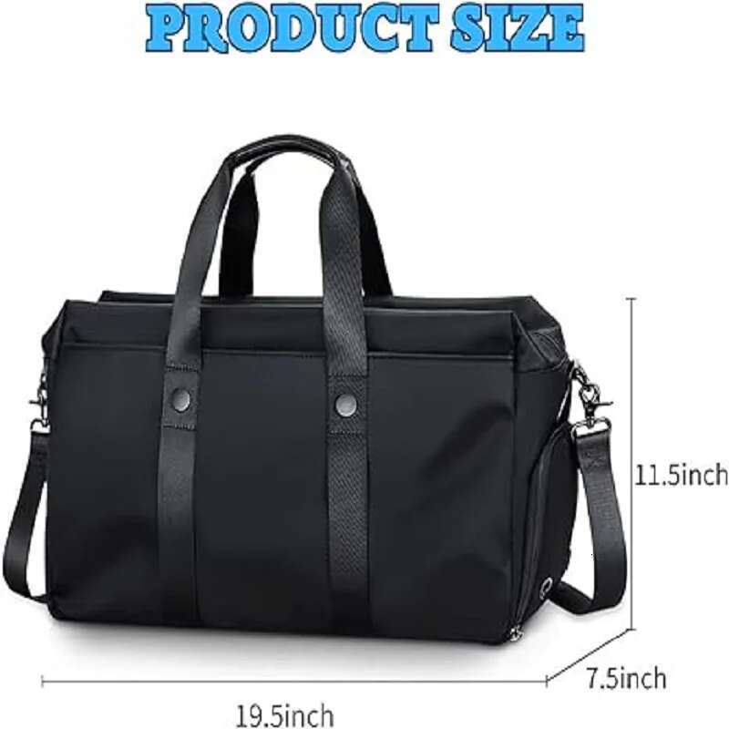 BJIAX Lightweight Travel Men Portable Large-Capacity Business Trip Lage Shoulder Fiess Bag Dry And Wet Separation