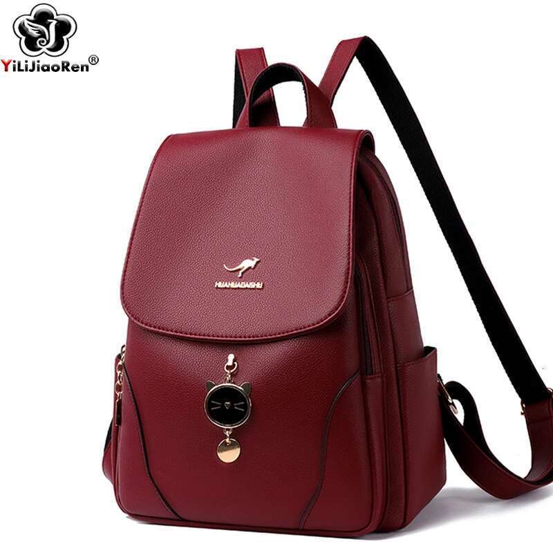 Fashion Backpack Women High Quality Leather Back Pack Female Large Capacity School Bags For Girls Ladies Bookbag Travel Rucksack