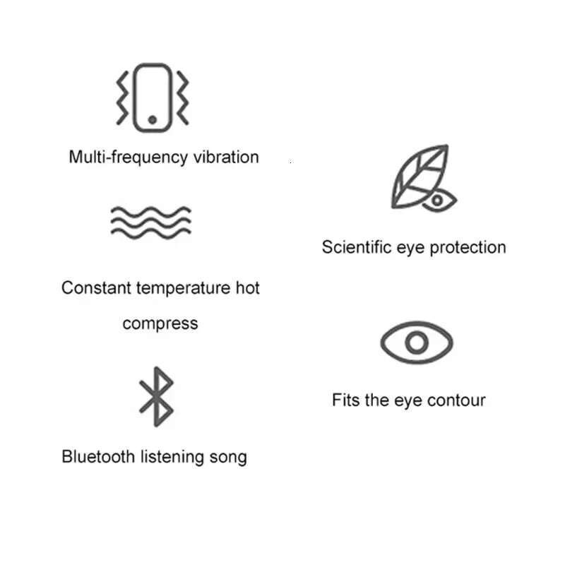 6D Smart Vibration Airbag Pressure Hot Compress Massager Bluetooth Music Relax Fatigue Eye Care Foldable Travel