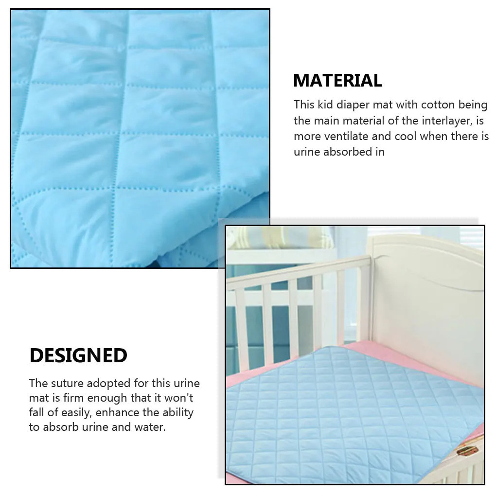 Baby Diaper Mat Waterproof Cushion Waterproof Tool Diaper Changing Pads Infant Boys Girls Urine Mats Blue 50*70cm 250515