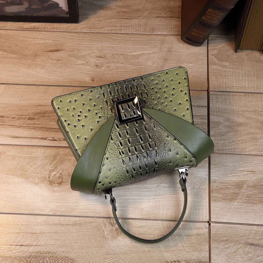 Designer Brand New Cowhide High Quality Crocodile Print Handbag Women's Fashion Single Shoulder Crossbody Bag Hot Sale