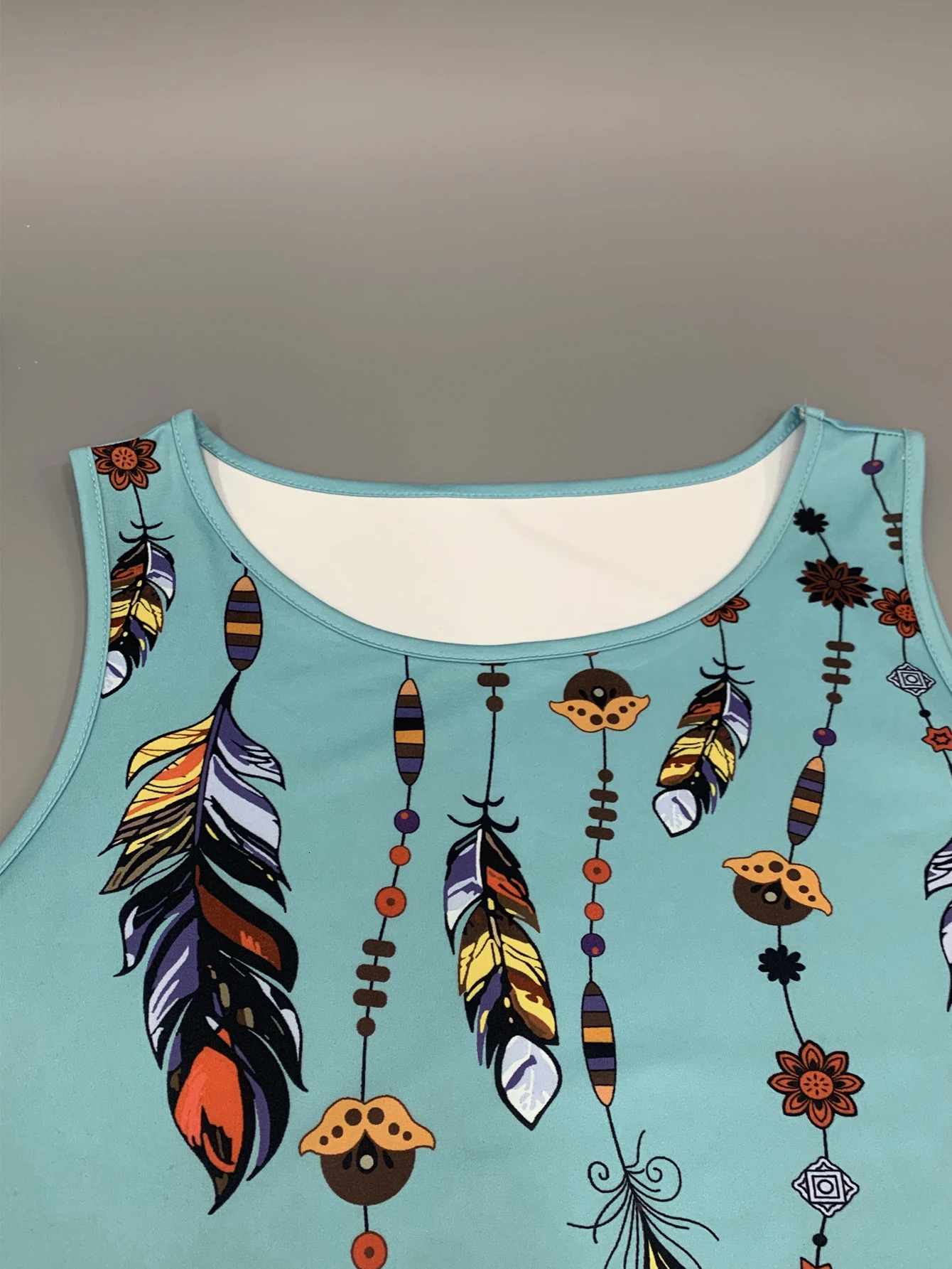 Plus size elegant sleeveless printed top sleeveless top drawstring shorts casual versatile vest shorts set 250514