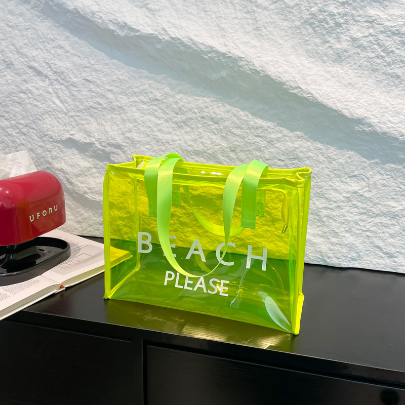 Sewing Process Luxury Bag New Free Delivery Designer Bag PVC Color Tote Letter Fantasy Plastic Internet Famous Transparent Shopping Dazzling Gift Bag 