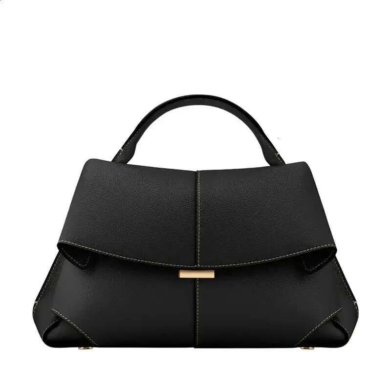 French style PO bag womens MOKKI series leather highquality pleated shoulder handbag fashion 240913