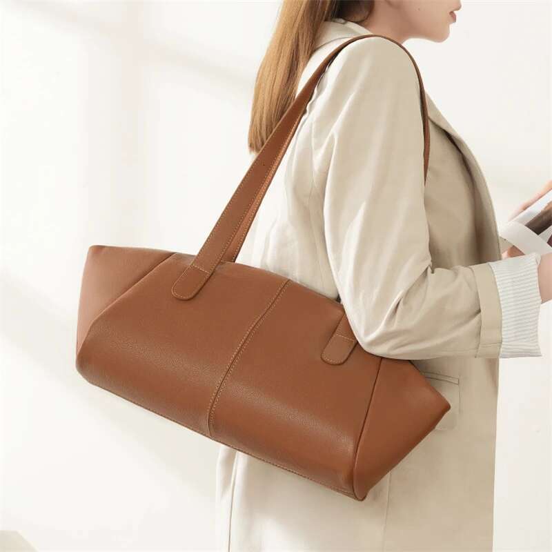High Quality Designer Bags Cowhide Genuine Leather Underarm Shoulder Bags For Women 2025 Designer Large Shopping Tote Work Ladies Handbags Luxury Bag