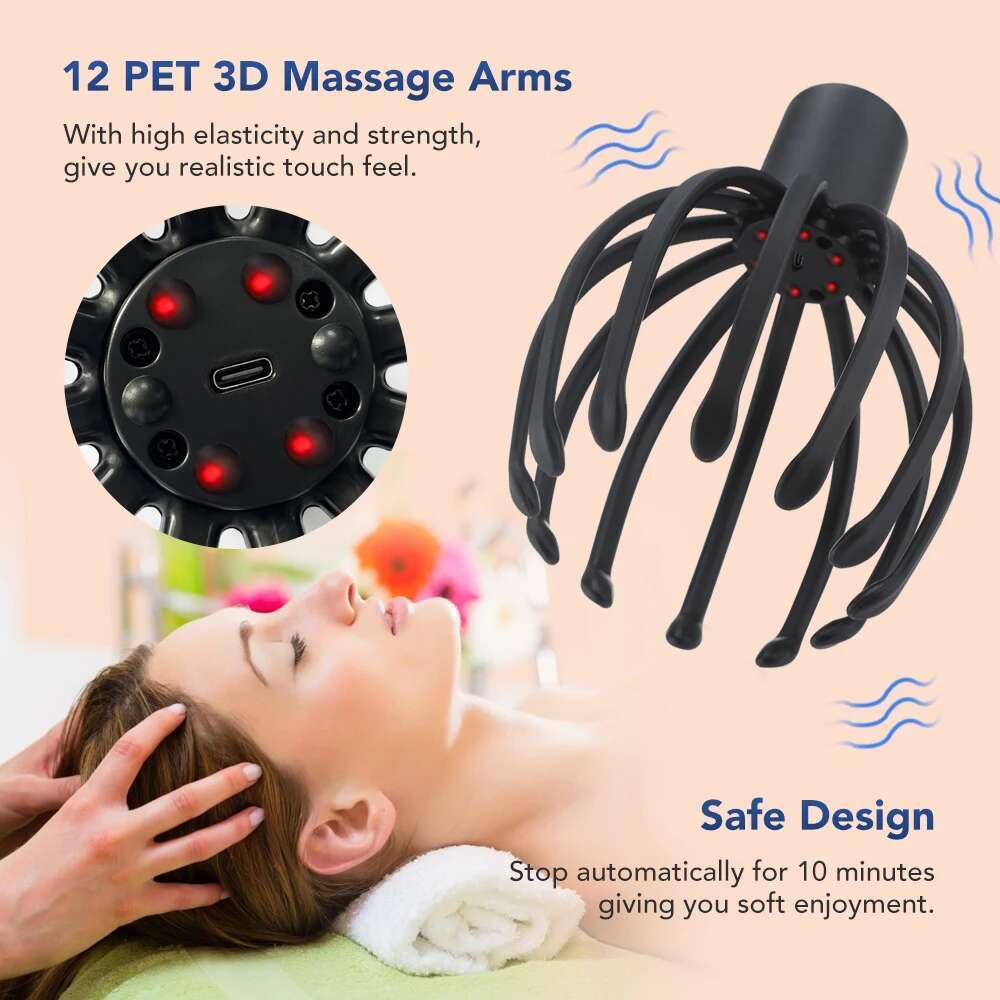 Electric Octopus Claw Scalp Scratcher Massage hine Head Relief Stress Fatigue Vibration Massager Health Care