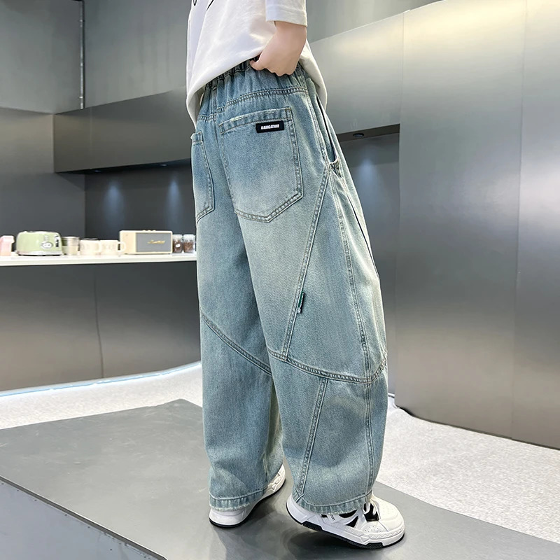 Classic Fashion Children Jeans Boy Casual Style Kids Teenagers Spring Autumn Denim Pants for Age 5 6 7 8 9 10 11 12 13 14 Years 250515